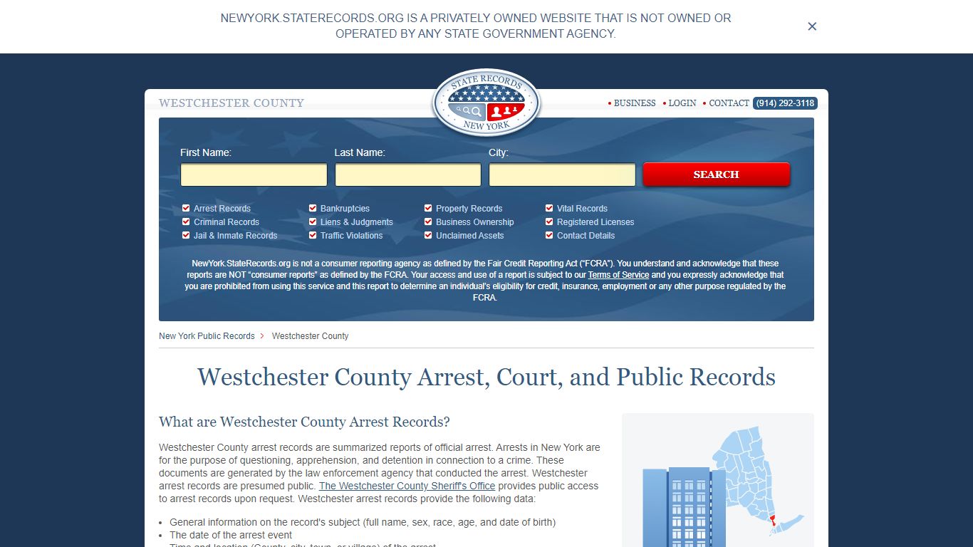 Westchester County Arrest, Court, and Public Records